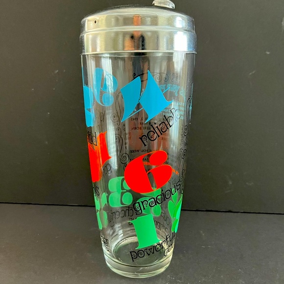 Vintage Hazel Atlas "What's Your Number" MCM Cocktail Shaker 1960 - Picture 1 of 6